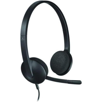 Logitech H340 Wired Headset, Stereo Headphones With Noise-Cancelling Microphone, Usb, Pc/Mac/Laptop, Black