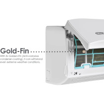 Super General 1.5 Ton Split Air Conditioner, 18000 Btu, Reciprocating Compressor, Auto Restart, Gold Fin, 4-Way Swing, SGS-191-HE, White, 104.5 X 30.5 X 40.5 Cm, 1 Year Warranty
