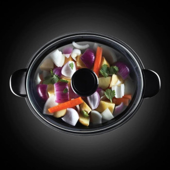 Russell Hobbs Slow Cooker, 3.5L With Searing Pot, 3 Heat Settings, Non-Slip Feet, Dishwasher Safe, Silver, 1 Year Warranty