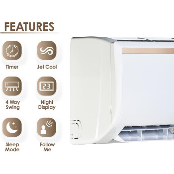 Super General 2 Ton Split Air Conditioner, 24000 BTU, Rotary Compressor, Auto Restart, Gold Fin, 4-Way Swing, SGS-249-KE, White, 109.6 X 39 X 31.2 Cm, 1 Year Warranty