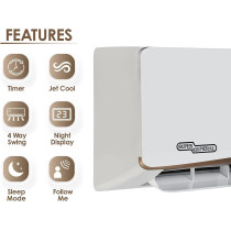 Super General 1.5 Ton Split Air Conditioner, 18000 Btu, Rotary Compressor, Auto Restart, Gold Fin, 4-Way Swing, SGS-195-GE, White, 96.5 X 21.5 X 31.9 Cm, 1 Year Warranty
