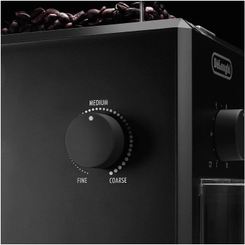 DeLonghi Electric Coffee Grinder With Fineness Selector, Burr Grinding System, 12 Cups Capacity, 79 Kg, Black, 1 Year Warranty