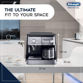 DeLonghi Combi Espresso And Filter Coffee Machine, BCO420, Silver, 1 Year Warranty