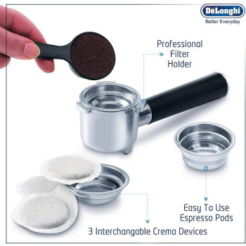 DeLonghi Espresso And Cappuccino Coffee Machine, EC850.M, Silver Colour, 1 Year Warranty