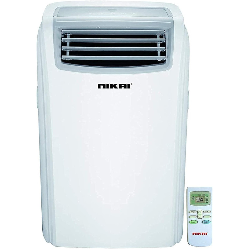 Nikai 1 Ton Portable Air Conditioner 12000 Btu With Remote 24H Timer, Powerful Cooling, Low Noise, Rotary Compressor, 2 Fan Speeds, Dehumidifier Function Best For Home And Office, NPAC12512A4, 1 Year Warranty
