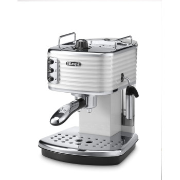 DeLonghi Scultura Pump Espresso Coffee Machine, White, ECZ351.W, 1 Year Warranty