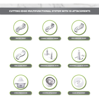 Braun Food Processor, 600 Watts, Ultra Quiet Powerful Motor, 15 Speed Settings, 2L Capacity, Dough Tool, Mini Chopper, Includes 7 Attachment Blades And Chopper/Citrus Juicer FP 3020, White, 1 Year Warranty