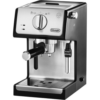 DeLonghi Traditional Barista Pump Espresso Machine, Coffee And Cappuccino Maker, Black, ECP35.31, 1 Year Warranty