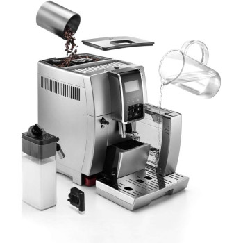 DeLonghi Fully Automatic Bean To Cup Coffee Machine With Built In Grinder, One Touch Espresso, Cappuccino, Latte, Macchiato Maker, Italian Design, Best For Home And Office, Dinamica, Ecam 350.75.S, 1 Year Warranty