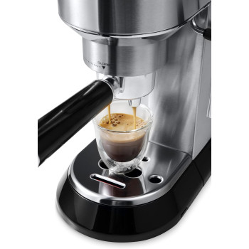 DeLonghi Dedica Pump Espresso Manual Coffee Machine Cappuccino/Latte Macchiato With Milk Frother Thermo Block Heating System For Accurate Temperature, EC685.M, Metal, 1 Year Warranty