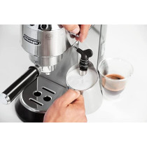 DeLonghi Dedica Pump Espresso Manual Coffee Machine Cappuccino/Latte Macchiato With Milk Frother Thermo Block Heating System For Accurate Temperature, EC685.M, Metal, 1 Year Warranty