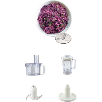 Kenwood Food Processor 800W Multi-Functional With Reversible Stainless Steel Disk/Blender/Whisk, White, 1 Year Warranty