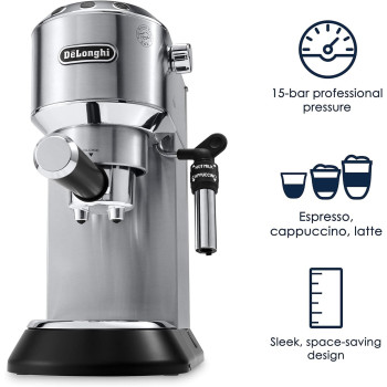 DeLonghi America, EC685M, Dedica Deluxe Espresso, Silver, 1 Year Warranty