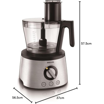 Philips 7000 Series Food Processor Powerchop Technology, 1300W, 3.4L Bowl, 1.5L Jar, Blender, Centrifugal Juicer And Citrus Press, Metal Kneading Hook, HR7778/01, 1 Year Warranty