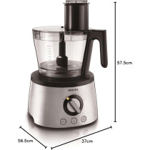 Philips 7000 Series Food Processor Powerchop Technology, 1300W, 3.4L Bowl, 1.5L Jar, Blender, Centrifugal Juicer And Citrus Press, Metal Kneading Hook, HR7778/01, 1 Year Warranty