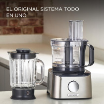 Kenwood Food Processor 800W Multi-Functional With 3 Stainless Steel Disks, Glass Blender, Glass Mill, Juicer Extractror, Dual Metal Whisk, Dough Maker, Citrus Juicer, FDM307SS, Silver, 1 Year Warranty