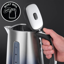 Russell Hobbs Eclipse Electric Kettle, 1.7L, 300W, Rapid Boil, Quiet, Perfect Pour, Stainless Steel, Midnight, Blue, 1 Year Warranty