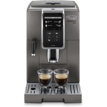DeLonghi Dinamica Plus Bean To Cup Fully Automatic Coffee Machine With Built In Grinder, Americano, Cappuccino, Latte, Macchiato And Espresso Maker For Home And Office, ECAM370.95.T, Titanium, 1 Year Warranty