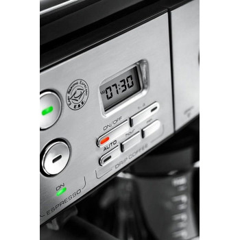 DeLonghi Combi Coffee Machine, Traditional Pump Espresso And Filter Coffee, 1.25 Liter, Bco431.S, Black And Stainless Steel, 1 Year Warranty