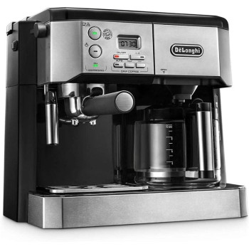 DeLonghi Combi Coffee Machine, Traditional Pump Espresso And Filter Coffee, 1.25 Liter, Bco431.S, Black And Stainless Steel, 1 Year Warranty