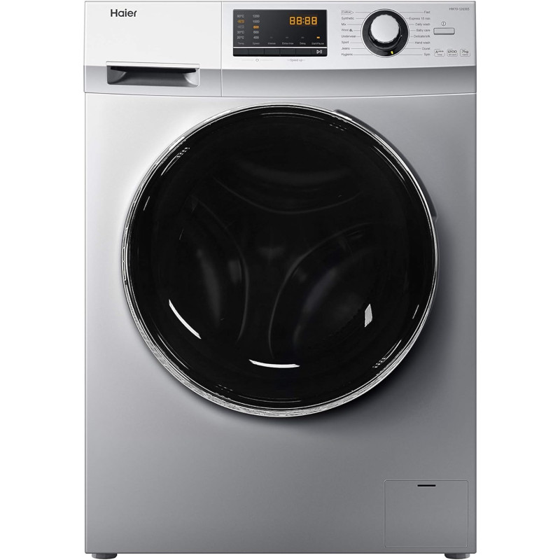 Haier, 7 Kg Washer, 1200 Rpm, Front Load Washer, Silver, HW70-12636S, 1 Year Warranty