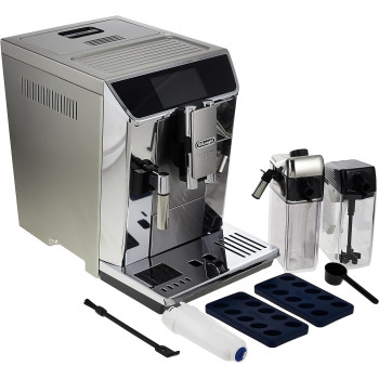 DeLonghi Prima Donna Elite Bean To Cup Fully Automatic Coffee Machine With Built In Grinder Americano, Cappuccino, Latte, Macchiato And Espresso Maker For Home And Office, ECAM650.85.MS, Metalic/Black, 1 Year Warranty