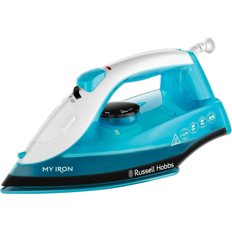 Russell Hobbs My Iron Steam Iron 1800W, Ceramic Soleplate, 260Ml Tank, 2M Cord, Self-Clean, Blue/White, 1 Year Warranty