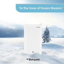 Bompani 92 Litter Single Door Refrigerator, Defrost Fridge Freezer With Smart Sensor And Humidity Control, BR146, White, 1 Year Warranty