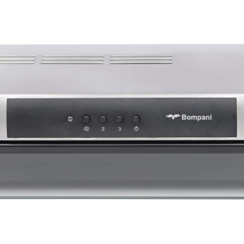 Bompani Wall Mounted Cooker Hood Size, 90 X 60Cm, Sliver, Model H1190ST, 1 Year Warranty