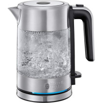 Russell Hobbs Illuminating Glass Electric Kettle, 2200W With Auto Shut Off And Removable Mesh Filter, Compact And Powerful Stainless Steel Kettle For Home And Office Use, 1 Year Warranty