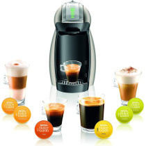 Nescafe Dolce Gusto By De Longhi Genio 2 Automatic Capsule Coffee Machine, Powerful Up To 15 Bar Pressure, Cappuccino, Grande, Tea, Hot Chocolate And Espresso Coffee Maker, EDG465.T, Titanium, 1 Year Warranty