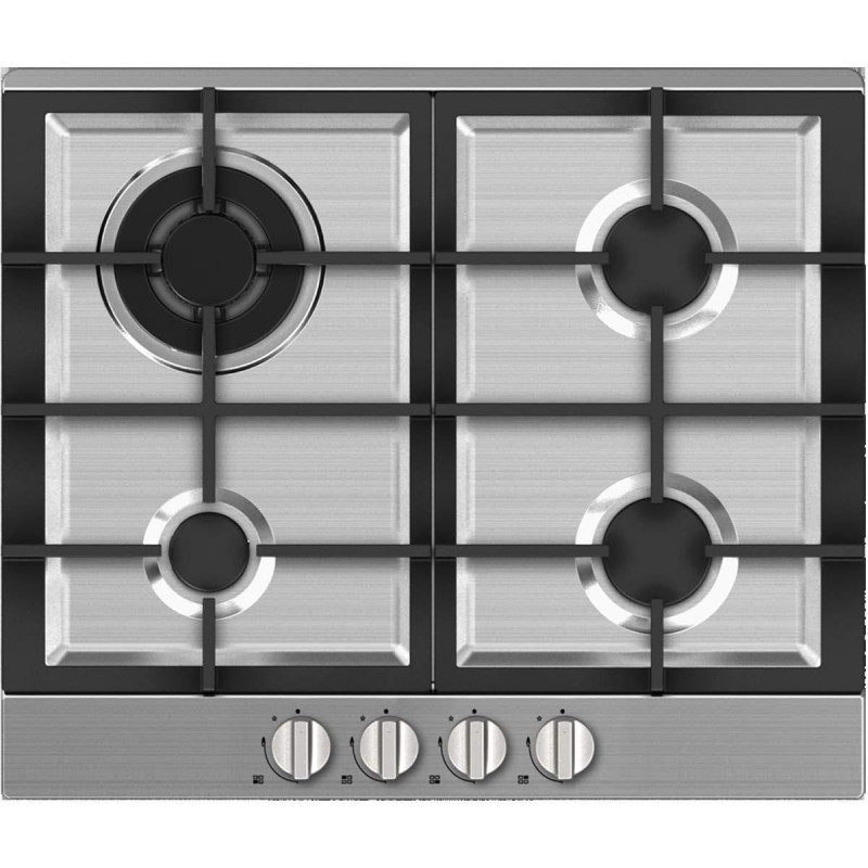 Midea 4 Burner Built In Gas Hob, Steel Finish, 60G40Me005-SFT, Silver, 1 Year Warranty
