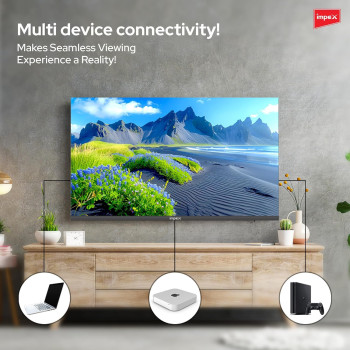 Impex 50 Inch UHD Smart LED TV - Android 9.0, Quad-Core Processor, A+ Grade Panel, 4K Ultra HD, E-Share, 2-Year Warranty - HDMI, USB, WiFi, Wall Mount, Super Slim, Smart Energy Saving - Gloria 50 Smart