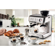 Ariete Espresso Coffee Machine With Grinder And Milk Frother, 1600W, 15 Bar, Maxi Cappuccino Maker, Compatible With Ground Coffee And ESE Pods, Auto Shut Off, Ideal For Home And Office, Art1313, 1 Year Warranty