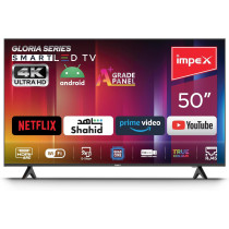Impex 50 Inch UHD Smart LED TV - Android 9.0, Quad-Core Processor, A+ Grade Panel, 4K Ultra HD, E-Share, 2-Year Warranty - HDMI, USB, WiFi, Wall Mount, Super Slim, Smart Energy Saving - Gloria 50 Smart