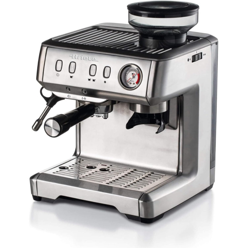 Ariete Espresso Coffee Machine With Grinder And Milk Frother, 1600W, 15 Bar, Maxi Cappuccino Maker, Compatible With Ground Coffee And ESE Pods, Auto Shut Off, Ideal For Home And Office, Art1313, 1 Year Warranty