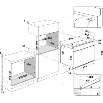 Bompani â€ŽStainless Steel Electric Oven With Grill, Built In Type Size 90 X 60 Cm, BO243XU, 1 Year Warranty