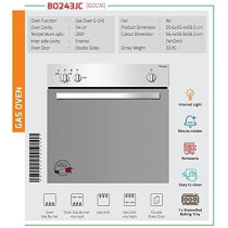 Bompani Gas Oven With Grill, Built In Type, 60 X 60Cm, Silver, BO243JC, 1 Year Warranty
