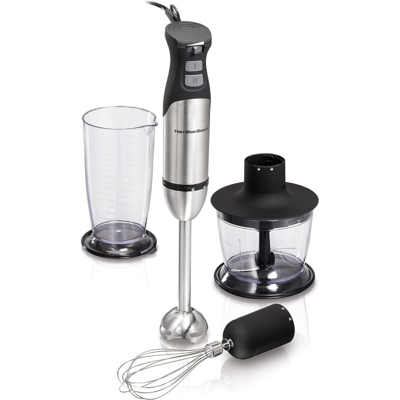 Hamilton Beach 5 In 1 Stainless Steel Hand Blender, Powerful Turbo Boost With Variable Speeds, Chopper, Mixer, Food Processor, Smoothie Maker, 160 Watts, 1 Year Warranty