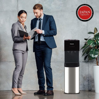 Panasonic Bottom Loading Water Dispenser, SDM-WD3438BG, Black, Stainless Steel Finish, Best For Home Kitchen And Office, Hot, Cold And Normal, 1 Year Warranty