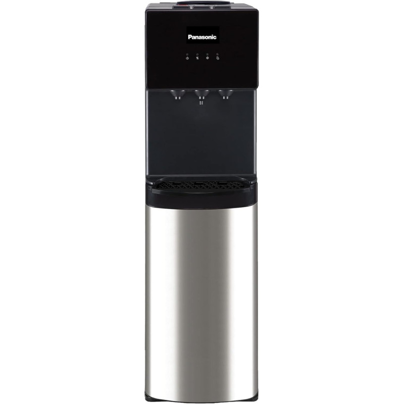 Panasonic Top Loading Water Dispenser, SDM-WD3238TG, Black, Stainless Steel Finish, 20L Cabinet Storage, Best For Home Kitchen And Office, Hot Cold And Normal, 1 Year Warranty