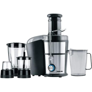 Nikai 800W 4 In 1 Food Processor Juicer-Blender-Mixer With 2 Speed Settings, NFP881G, Black And Silver, 1 Year Warranty