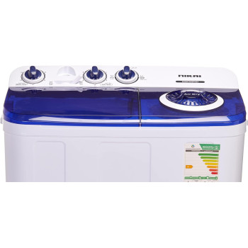 Nikai Top Load Washing Machine, 7 Kg Semi Auto, White, 1 Year Warranty