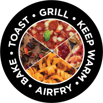 Russell Hobbs Express Mini Air Fryer Oven, 12.6L Capacity, 1500W, 5 Functions Countertop Convection Oven, Grill And Air Fryer, Stainless Steel, Silver, 1 Year Warranty