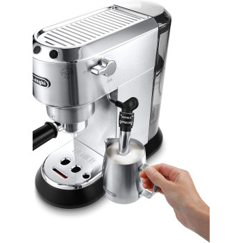 DeLonghi Dedica Style Pump Espresso Machine, Silver, EC685M, 1 Year Warranty