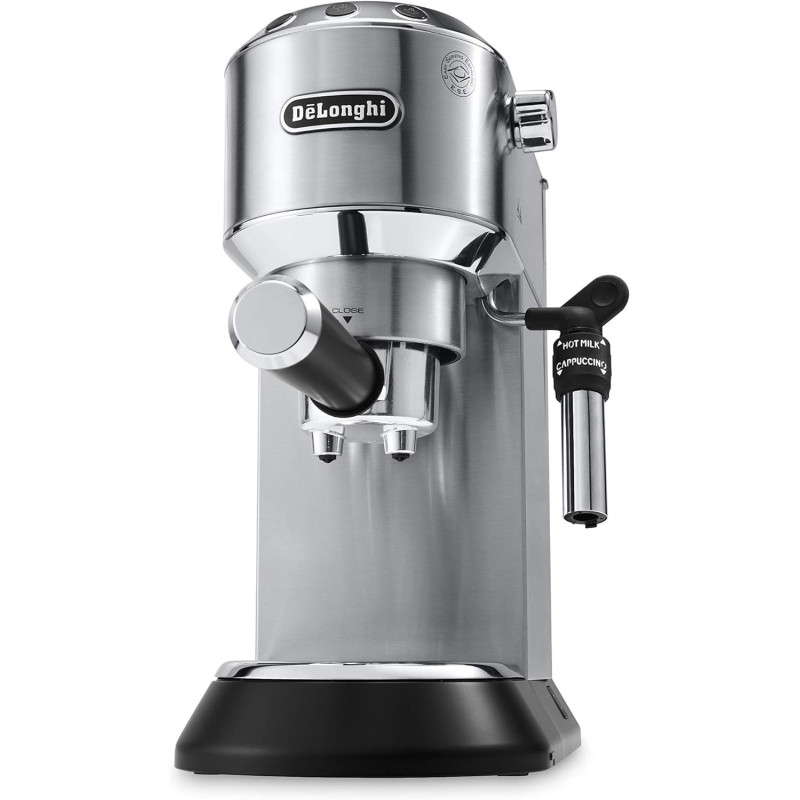 DeLonghi Dedica Style Pump Espresso Machine, Silver, EC685M, 1 Year Warranty