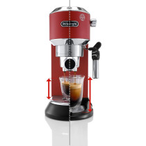 DeLonghi Dedica Style Pump Espresso Machine, Red, EC685.R, 1 Year Warranty