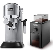 DeLonghi EC685 Dedica Style Pump Espresso Machine With Grinder, Silver, 1 Year Warranty