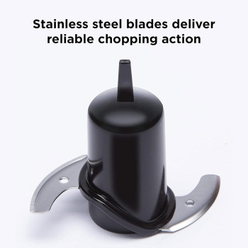 Hamilton Beach Stack And Press 700Ml Glass Bowl Chopper With Cord Storage, Food Processor And Vegetable Chopper, Stainless Steel Blade, 175 Watts, Black, 1 Year Warranty