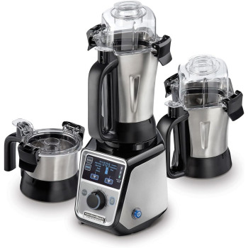 Hamilton Beach Professional Juicer Mixer Grinder, 1400W, 3 Stainless Steel Leakproof Jars And Tritan Lids, 13 Digital Settings, Upto 18000 RPM, Triple Motor Overload Protection, 1 Year Warranty